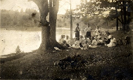 Picnicking at Finnegan Lake.  Gillett.  Don Baker Photo Collection