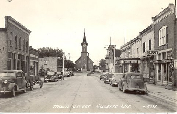 Main Street - Downtown Gillett.  CA: 1940.  Double Feature at the Gem Theater!